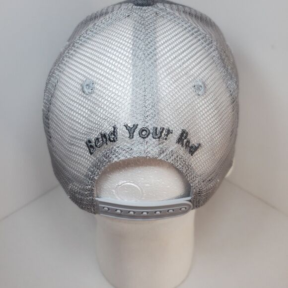 Fishoholic Mens Mesh Back Trucker Hat Snapback Hunting Fishing Gorpcore Gray - Picture 7 of 7